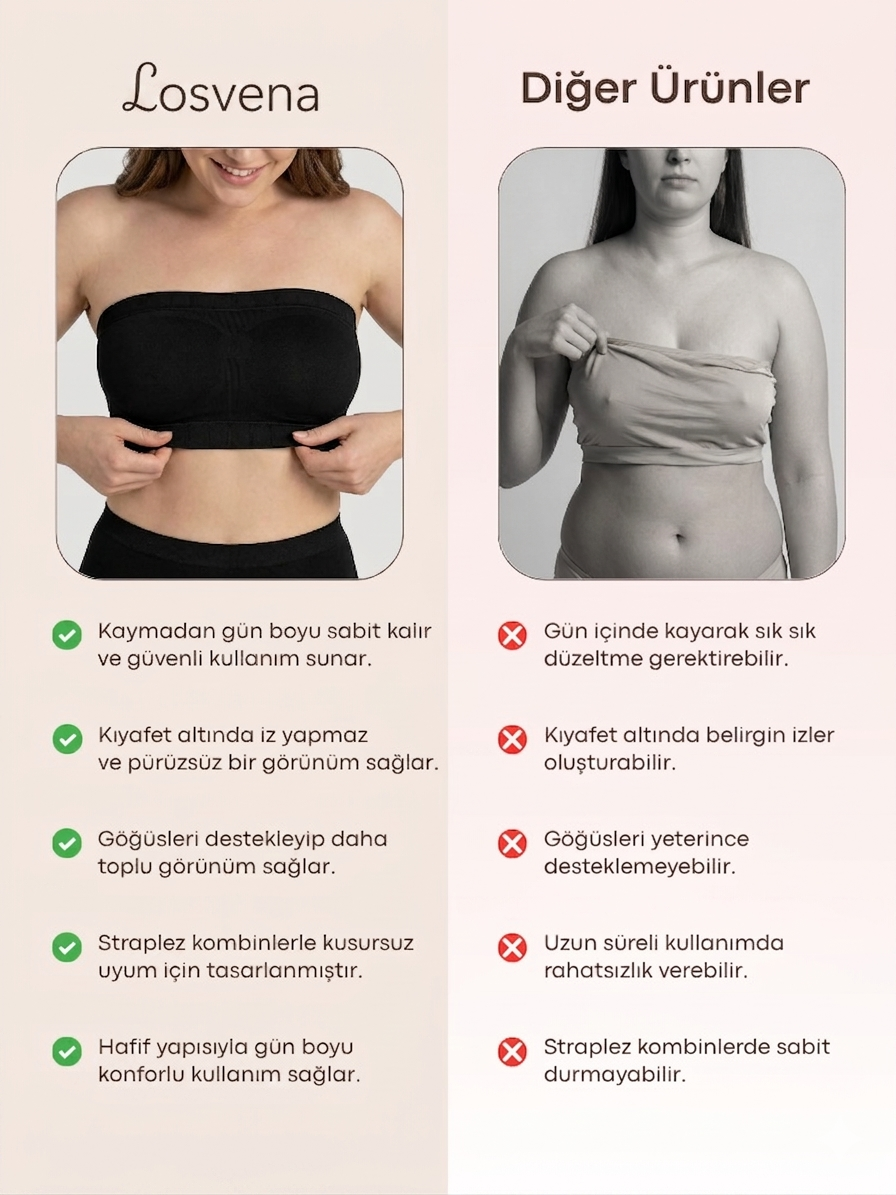 Losvena™ Destekleyici Straplez Sütyen