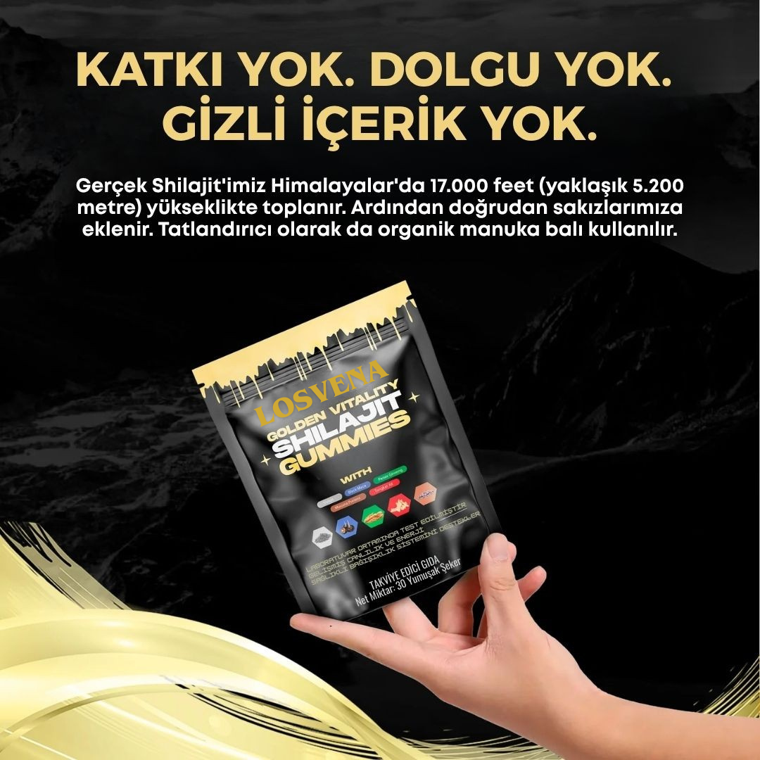 Losvena™ Shilajit-Doğal Testosteron ve Performans Arttırıcı Gıda Takviyesi