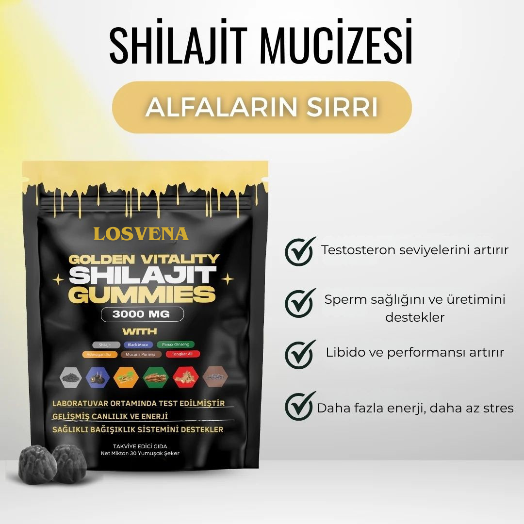 Losvena™ Shilajit-Doğal Testosteron ve Performans Arttırıcı Gıda Takviyesi